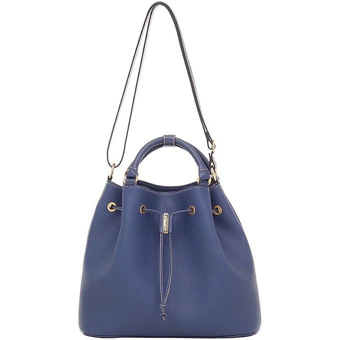 navy drawstring bolsa