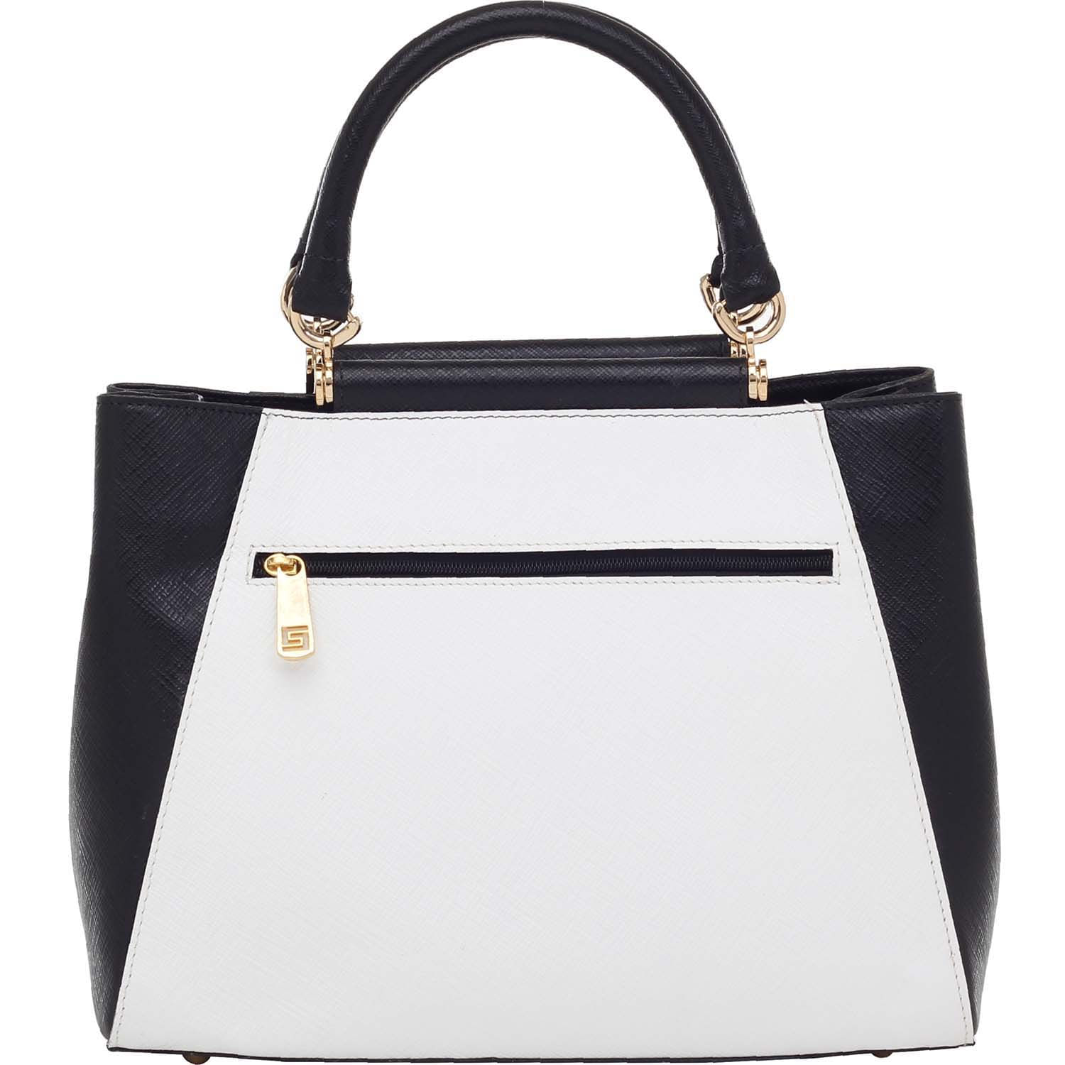 Bolsa Alca De Mao Smartbag Couro Preto Branco 79053 16 Smartbag
